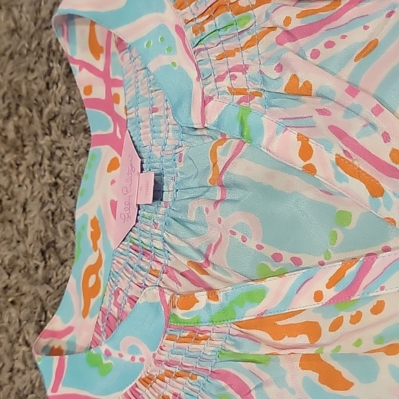 Lilly Pulitzer Jellies Be Jammin Popover Top Silk Small Coastal Beachy FLAWED - Picture 5 of 16